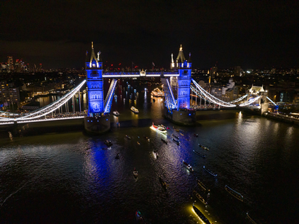 Tower Bridge opens in salute